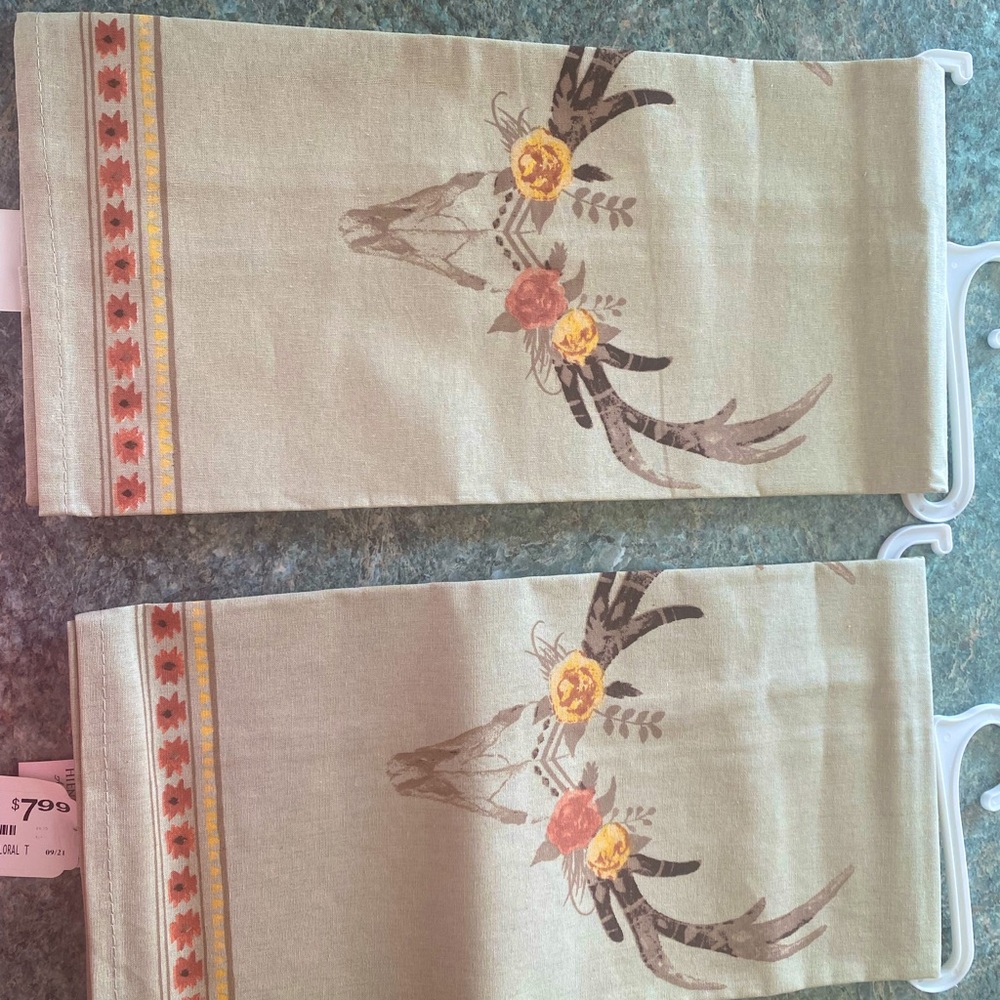 New tea towels with tags on